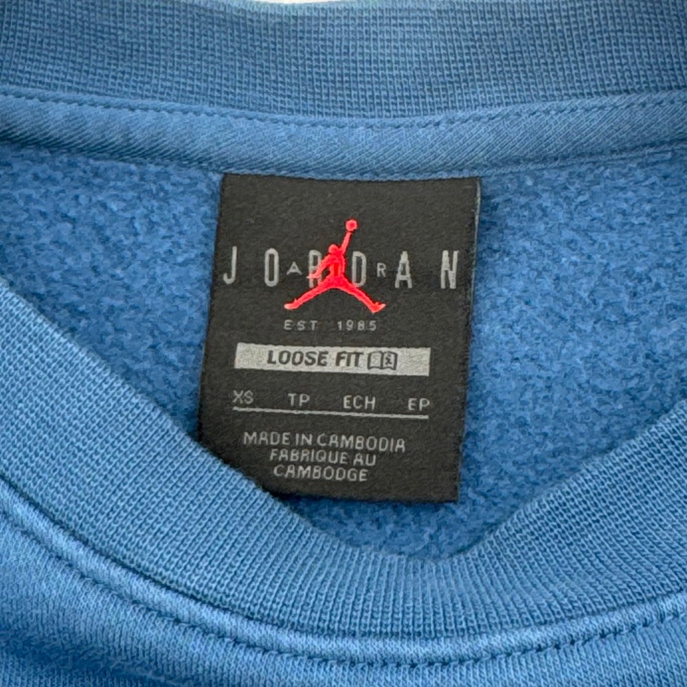 Nike Jordan Kids Loose Fit Crewneck Sweatshirt Jumpman Logo Fleece Pullover XS - Picture 3 of 3